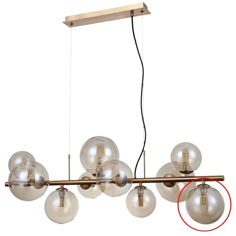 ITALUX - Vetro di ricambio per lampadario e applique CANELLO G9 diametro 15 cm marrone