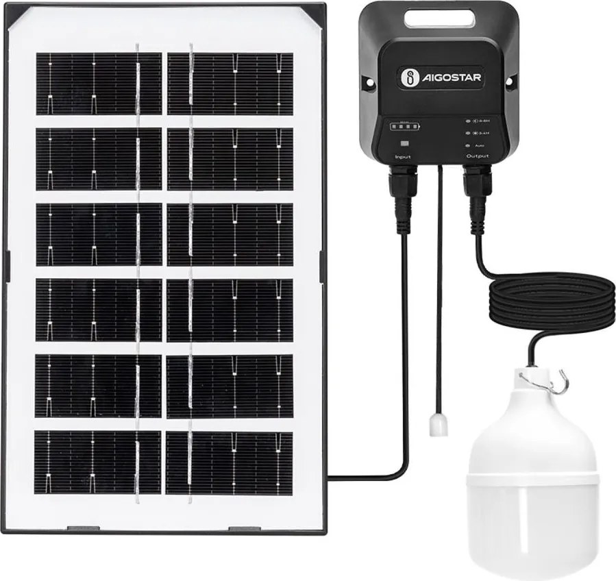 Aigostar - Lampadario solare a LED 35W/12V 3000 mAh 6500K, diam. 10 cm