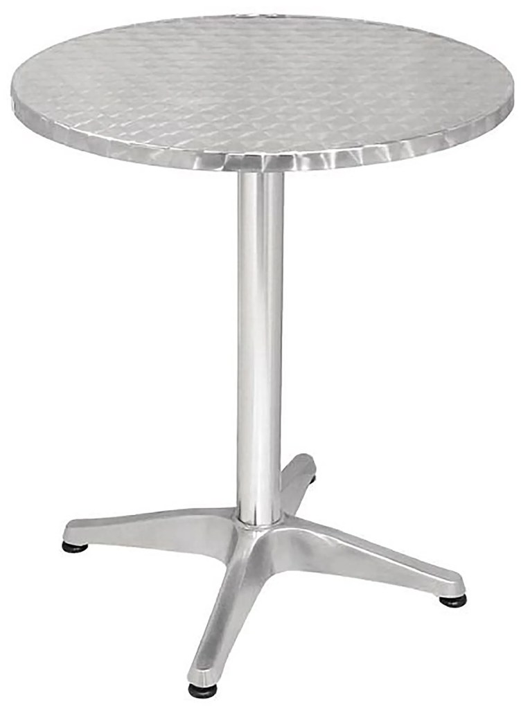 DARCUS - tavolo rotondo a colonna acciaio e alluminio waterproof tondo