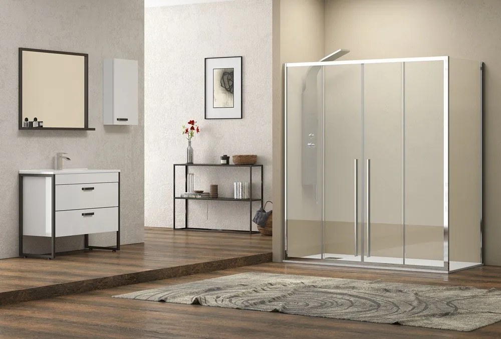 Box doccia 70x150 doppio scorrevole centrale vetro 8 mm anticalcare 200h | KEL6000 - KAMALU