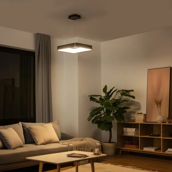 Brilagi - Lampada LED dimmerabile sospesa a cavo FALCON II LED/80W/230V 40x40 cm nero + telecomando