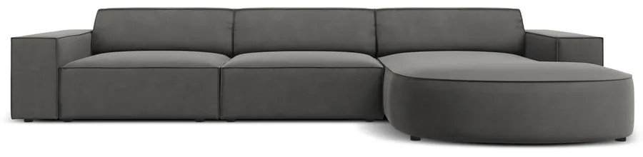 Divano angolare in velluto grigio (angolo destro) Jodie - Micadoni Home