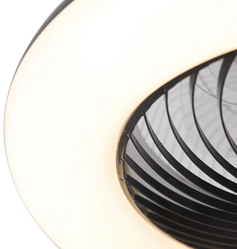 Ventilatore da soffitto nero incl. LED con telecomando - Clima