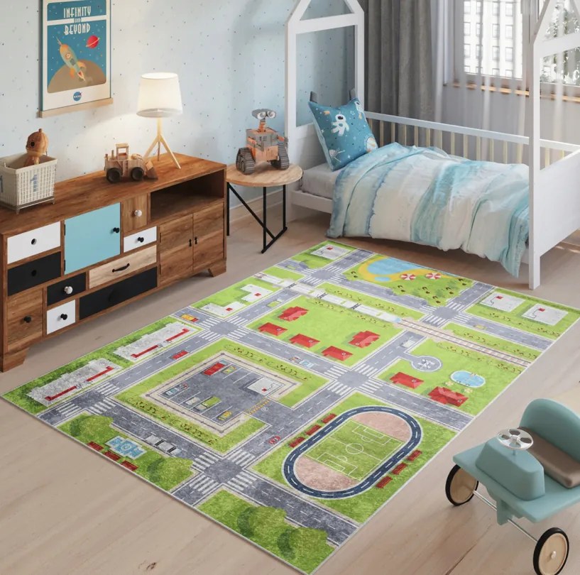 Tappeto per bambini con motivo del quartiere cittadino Larghezza: 160 cm | Lunghezza: 230 cm