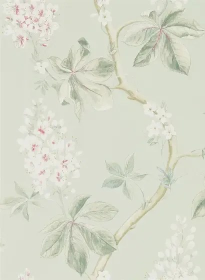 Tapete Chestnut Tree von Sanderson - Seaspray/ Peony
