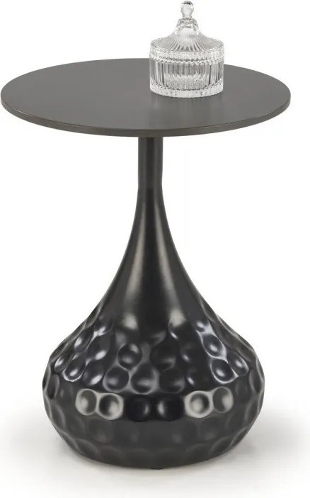 Tavolino da caffè Verde effetto marmo nero / nero - ø40/h52 cm