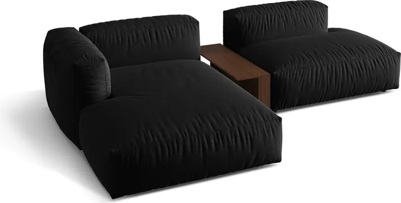 Divano angolare modulare nero (angolo sinistro) Martina - Micadoni Home