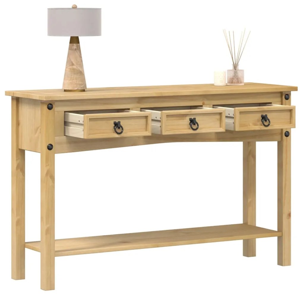 Tavolino Consolle Corona 114x34,5x73 Cm Legno Massello Di Pino /