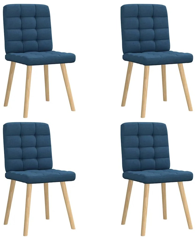 Sedie Da Pranzo 4 Pz Blu İn Tessuto /