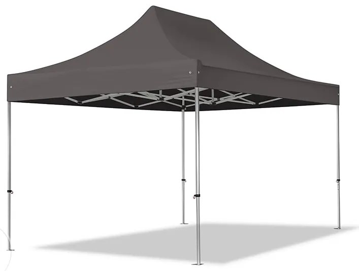 TOOLPORT 3x4,5m gazebo pieghevole PES con laterali (finestre panoramiche), PROFESSIONAL alluminio, grigio scuro - (600204)