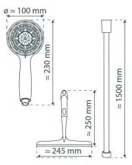Schütte 64197 - Kit doccia in cromo lucido + tergivetro per vetro