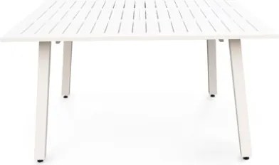 Tavolo In Alluminio Quadrato Da Esterno 145x100-145 Cm Bianco