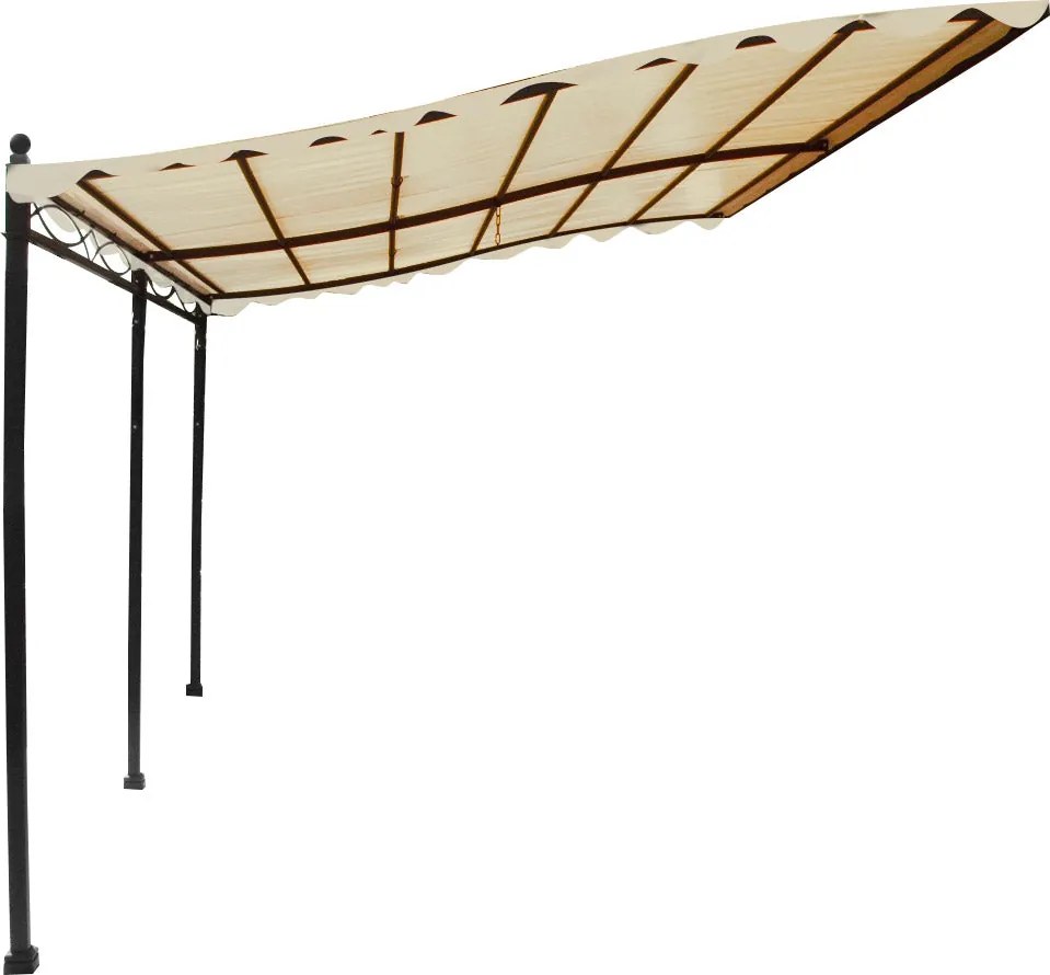 Gazebo Pergola Addossato 3x4 m in Acciaio Antracite...
