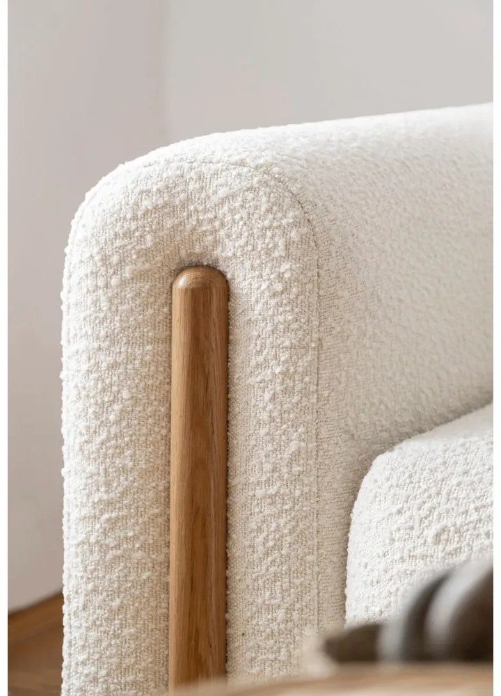 Divano avorio allungabile/con contenitore e rivestimento in bouclé 244 cm Arcadova – ELTAP