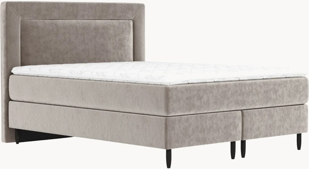 Letto boxspring in velluto fatto a mano Laguno, H4