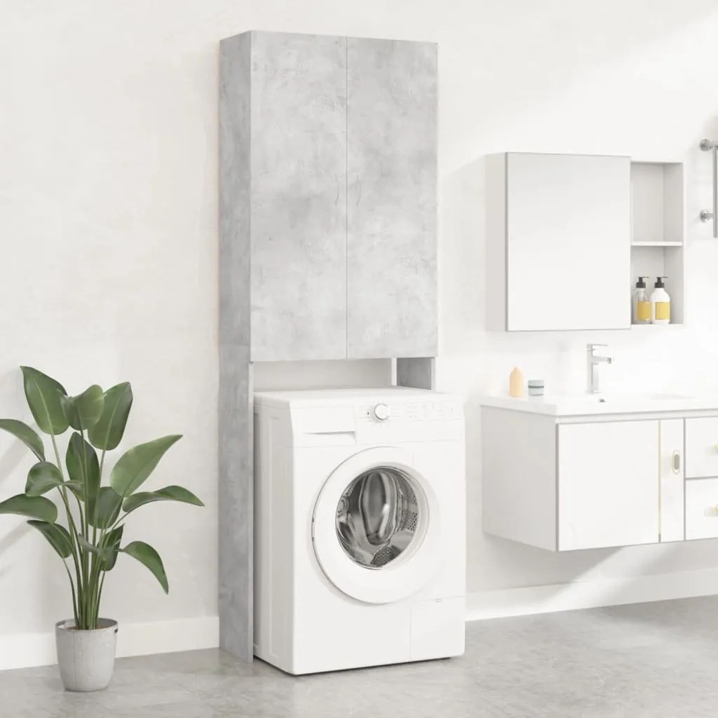 Mobile Per Lavatrice Grigio Cemento 64x25,5x190 Cm /