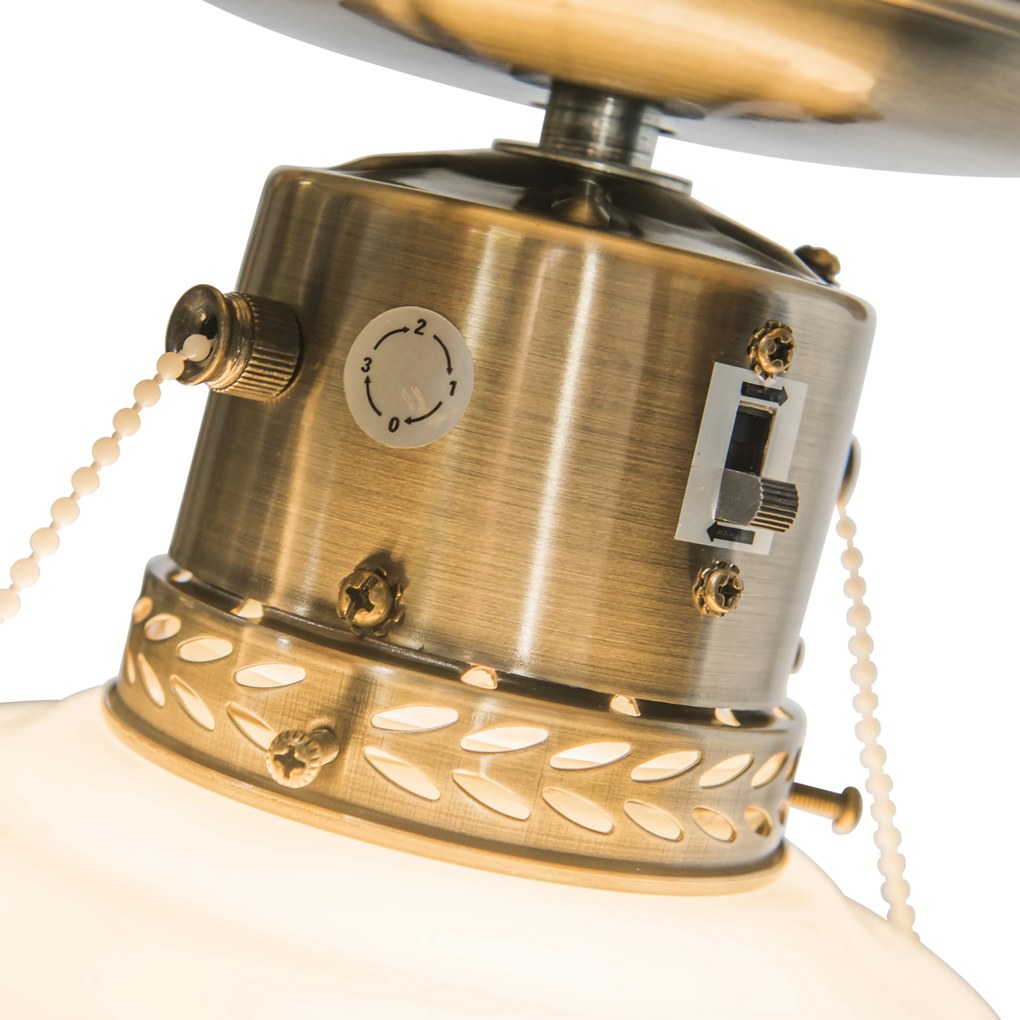 Ventilatore da soffitto industriale con luce 100 cm legno - Wind