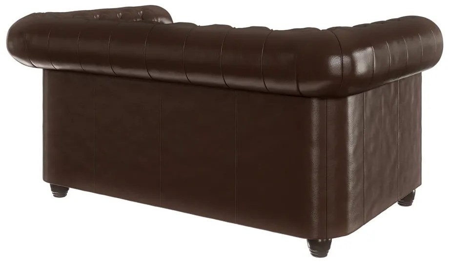 Divano letto marrone scuro in similpelle 148 cm York - Ropez