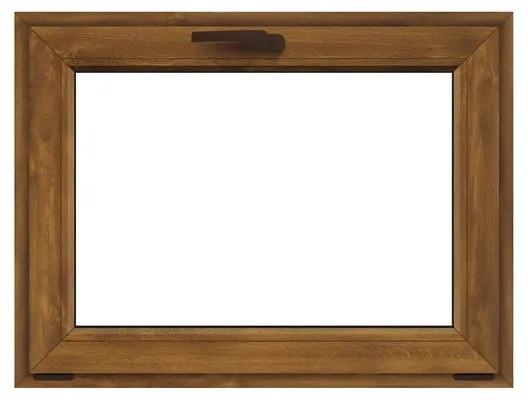 Finestra in PVC rovere dorato L 80 x H 60 cm, 1 anta a vasistas