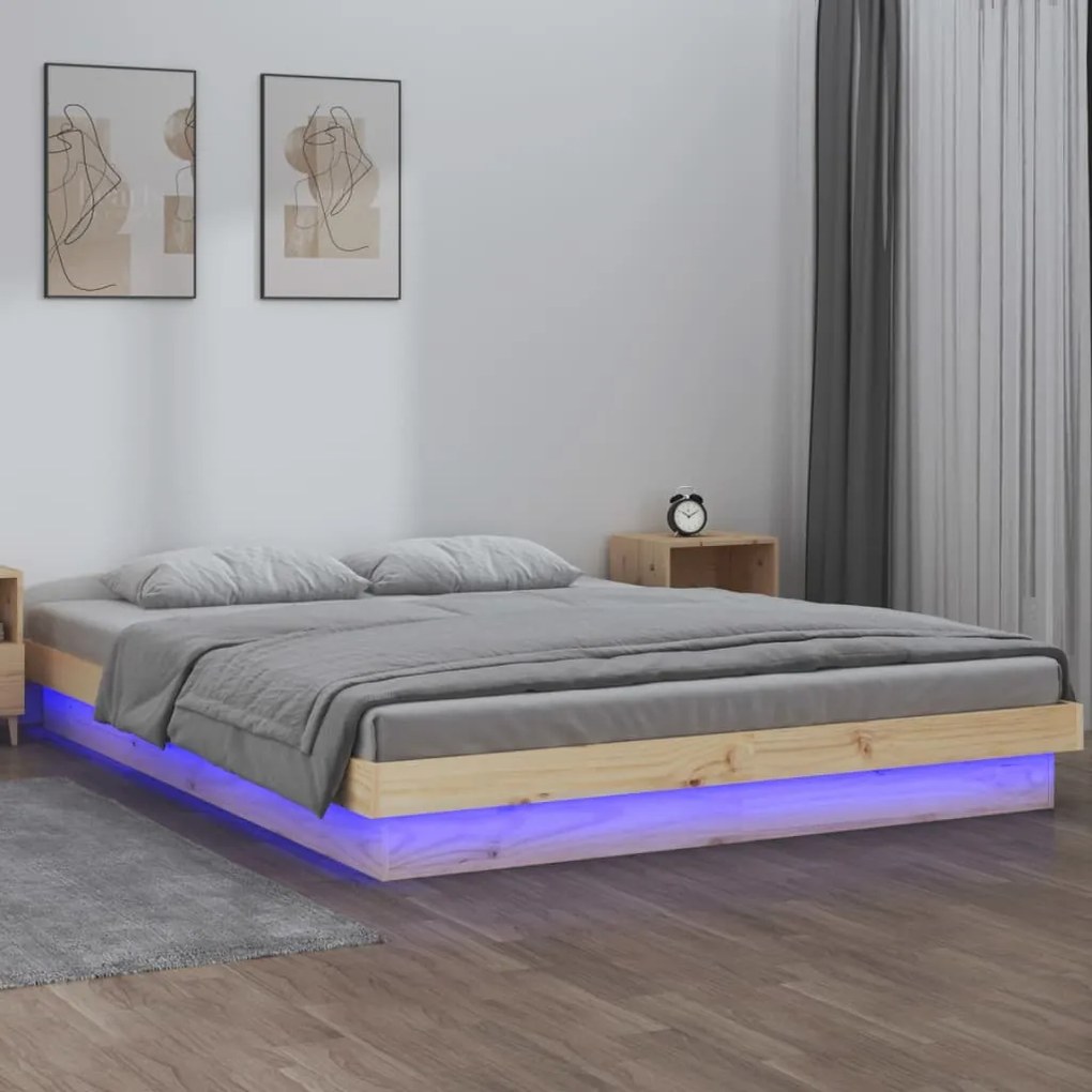 Giroletto Con Led 200x200 Cm İn Legno Massello /
