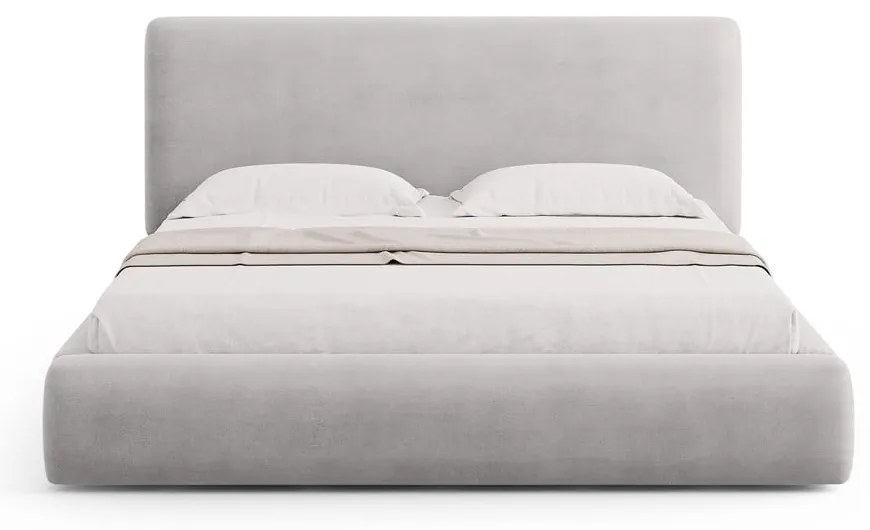 Letto matrimoniale imbottito grigio con contenitore e doghe 140x200 cm Colonel - Cosmopolitan Design