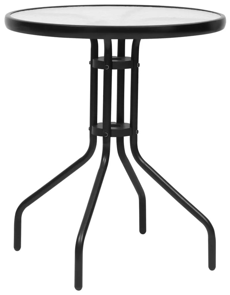 Set mobili da pranzo per giardino 3 pz nero