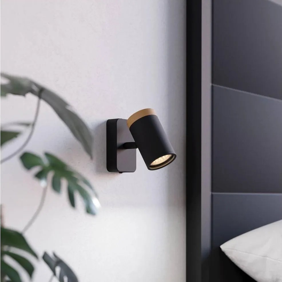 Eglo 300001 - Faretto da parete per bagno CONSUMA 1xGU10/3W/230V IP44 nero/beige