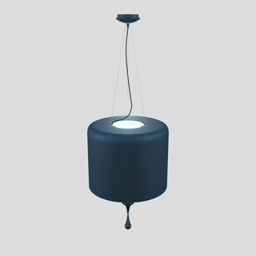 Lampadario Contemporaneo Eva In Plastica Blu Alluminio 4 Luci