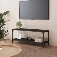 Mobile Porta TV Nero 100x33x41cm in Legno Multistrato e Acciaio 819347