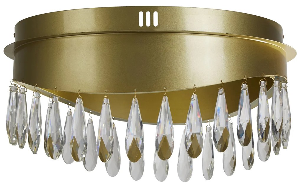 Plafoniera Classica Gioiello Acciaio Oro Vetro Led 21W 4000K