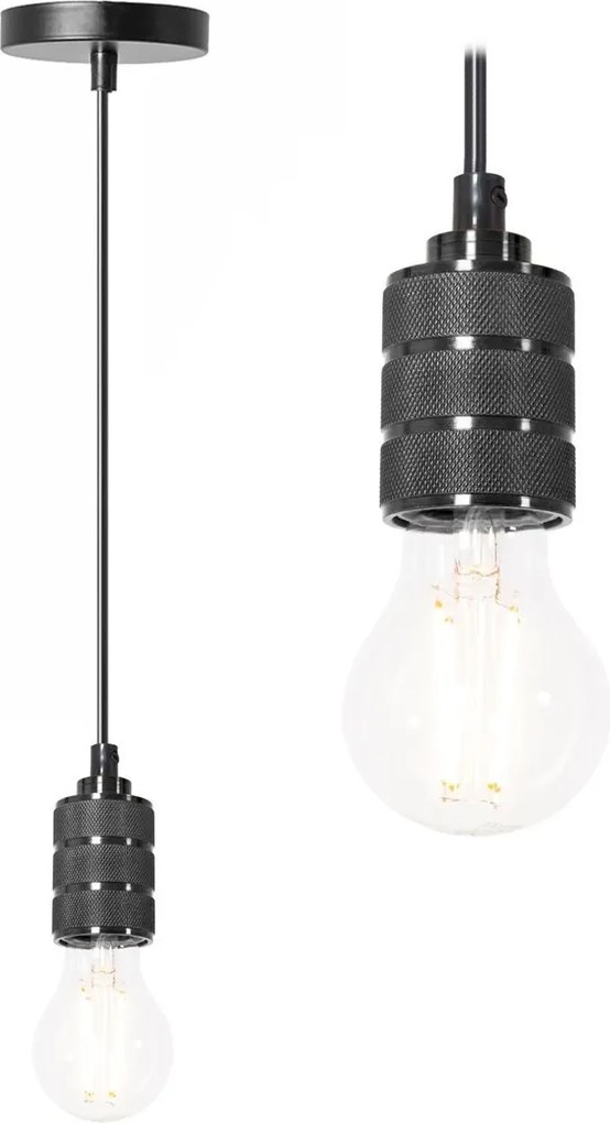 Lampada Da Soffitto Pensile Montatura Nero Chrome APP342-1CP