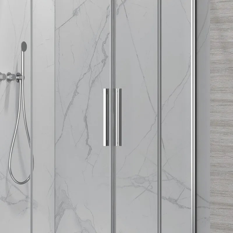 Kamalu - Box doccia 70x100cm angolare porte scorrevoli finitura cromo | KLA1000C