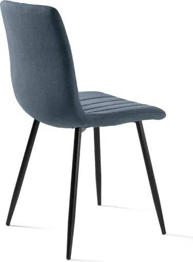 Sedia da pranzo in tessuto Blu gambe metallo nere - KOLE 2 sedie