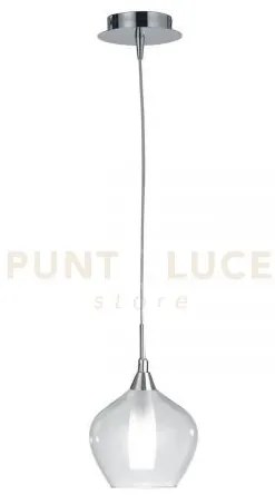 Lampadario a sospensione skyline doppio vetro trasparente e bianco ...