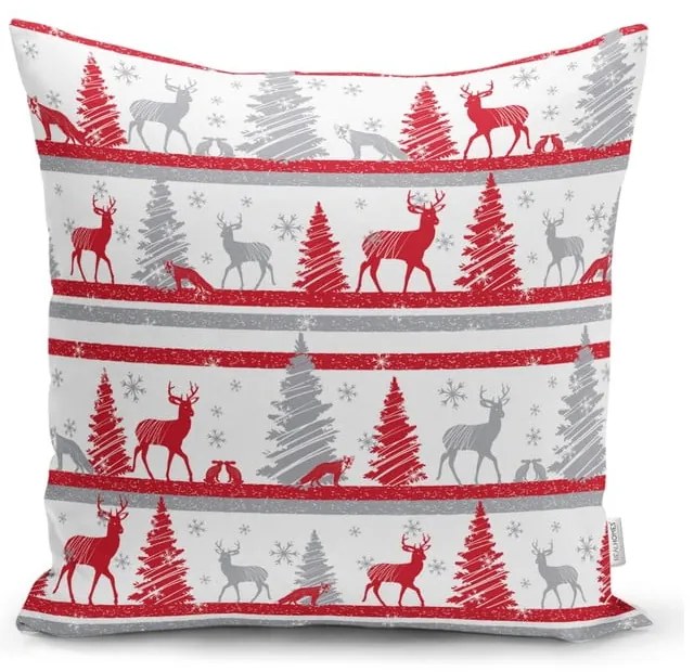 Set di 4 federe natalizie e runner da tavola Rosso Natale - Minimalist Cushion Covers