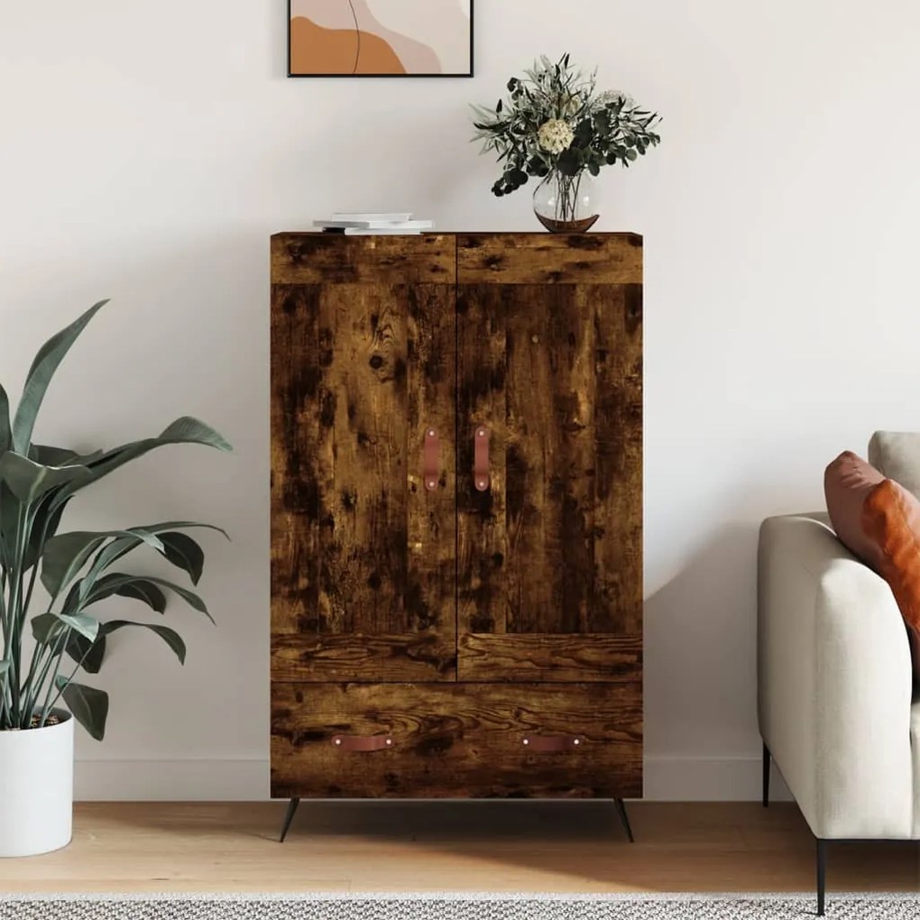 Credenza Rovere Fumo 69,5x31x115 Cm İn Legno Multistrato /
