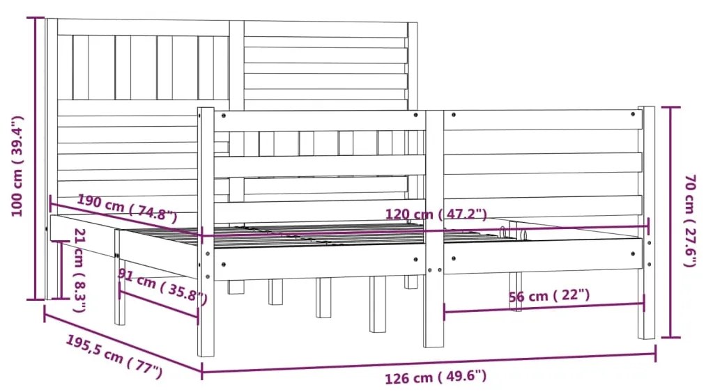 Giroletto 120x190 cm Small Double in Legno Massello