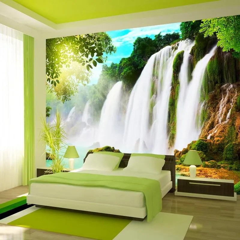 Fotomurale adesivo  La bellezza della natura: cascata  Larghezza x Altezza Home decor 98x70