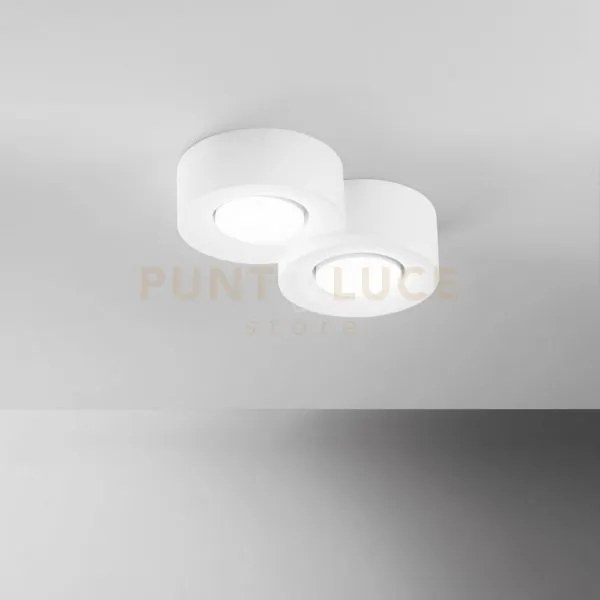 Plafoniera athen tonda bianca 2 luci attacco gx53 26xx20x6,3cm in g...