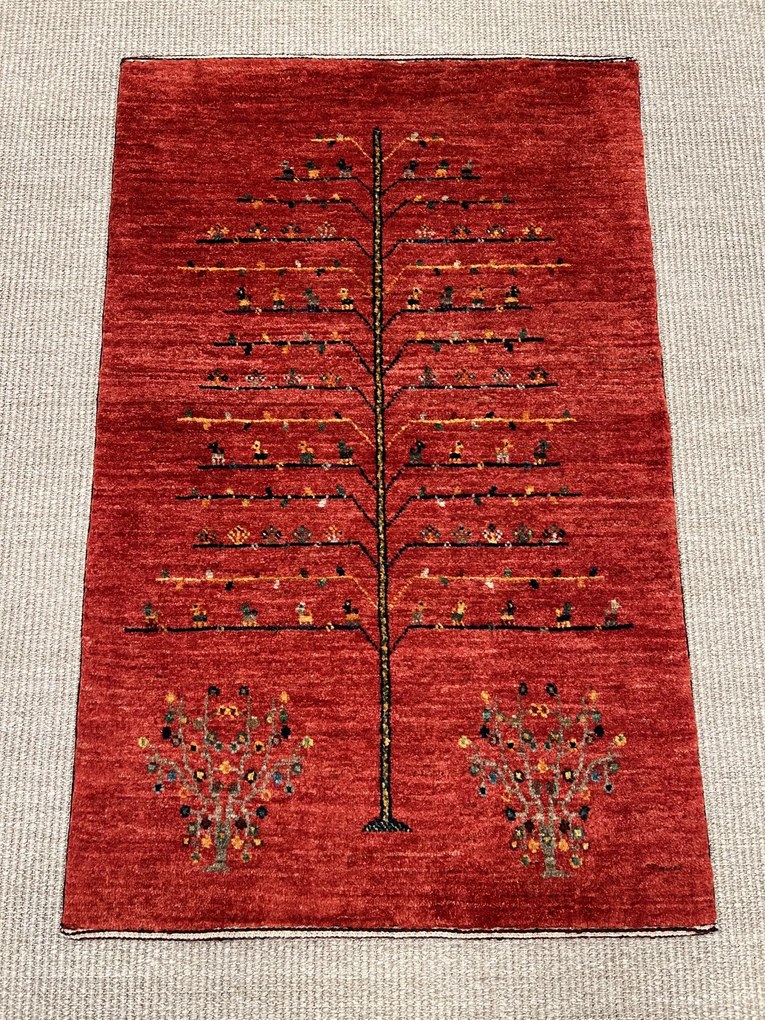 Loribaft Tappeto 60x110 Rosso (Iran) Annodato A Mano