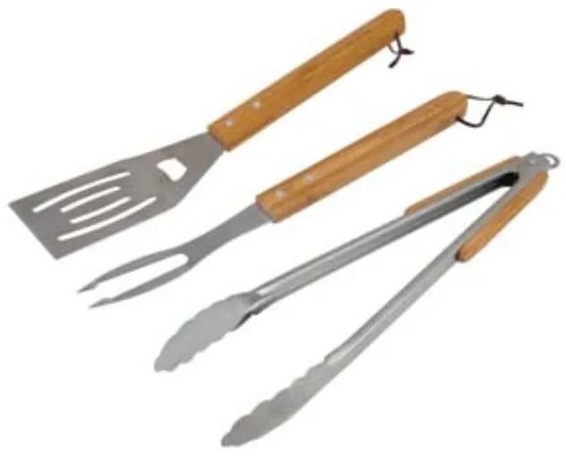 SET UTENSILI PER BARBECUE PZ.3 CON MANICI IN LEGNO set pz.3 CAMPINGAZ