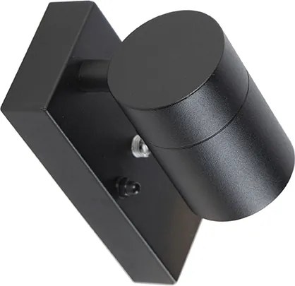 Lampada da parete esterna moderna nera IP44 con sensore crepuscolare - Solo