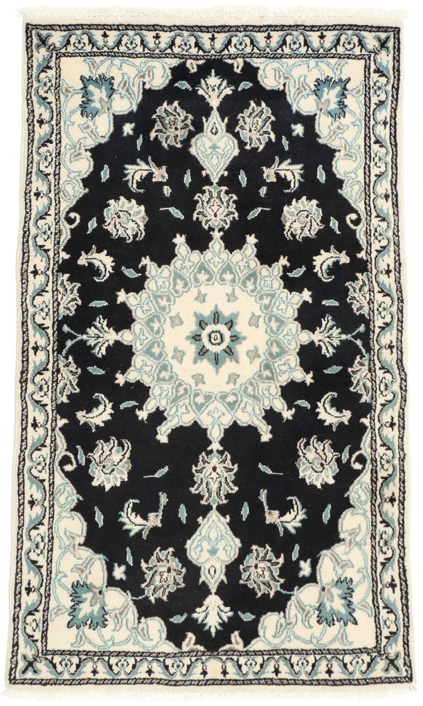 Nain Tappeto persiano 80 x 150 Blu (Iran) Annodato A Mano