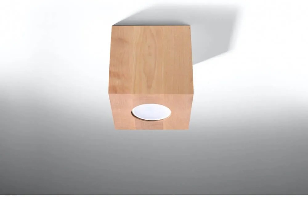 Plafoniera in Legno Naturale da soffitto QUAD GU10 da interno Colore del corpo Legno