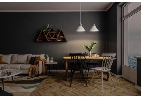 Ledvance - Lampadario a sospensione con filo DECOR PLASTER 1xE27/25W/230V diametro 22 cm gesso bianco