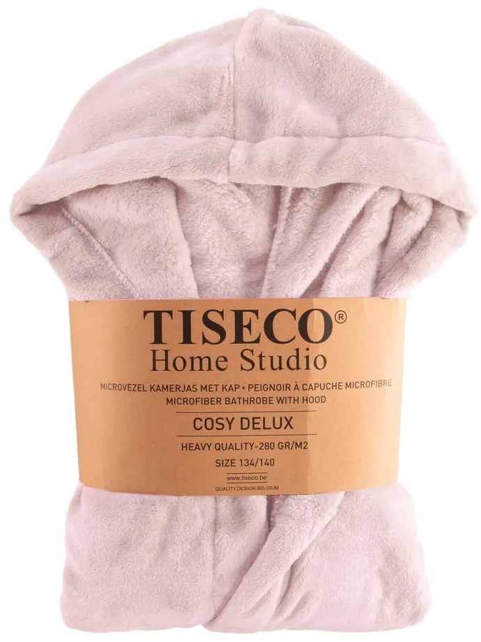 Accappatoio per bambini rosa in micropile 122-128 Delux – Tiseco Home Studio