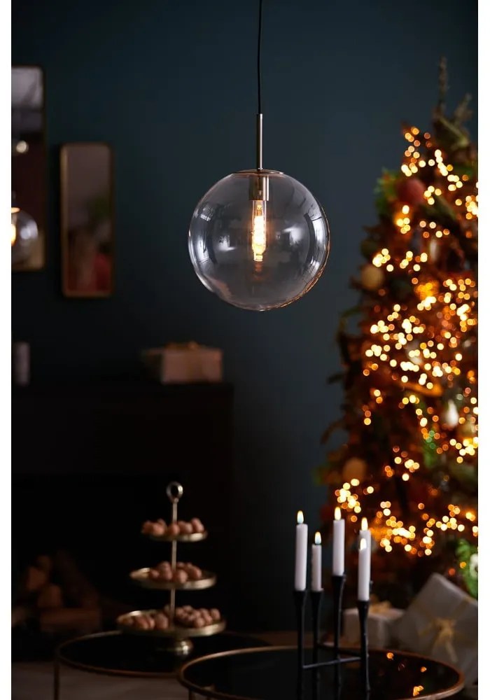 Lampadario in bronzo con paralume in vetro ø 30 cm Medina - Light &amp; Living