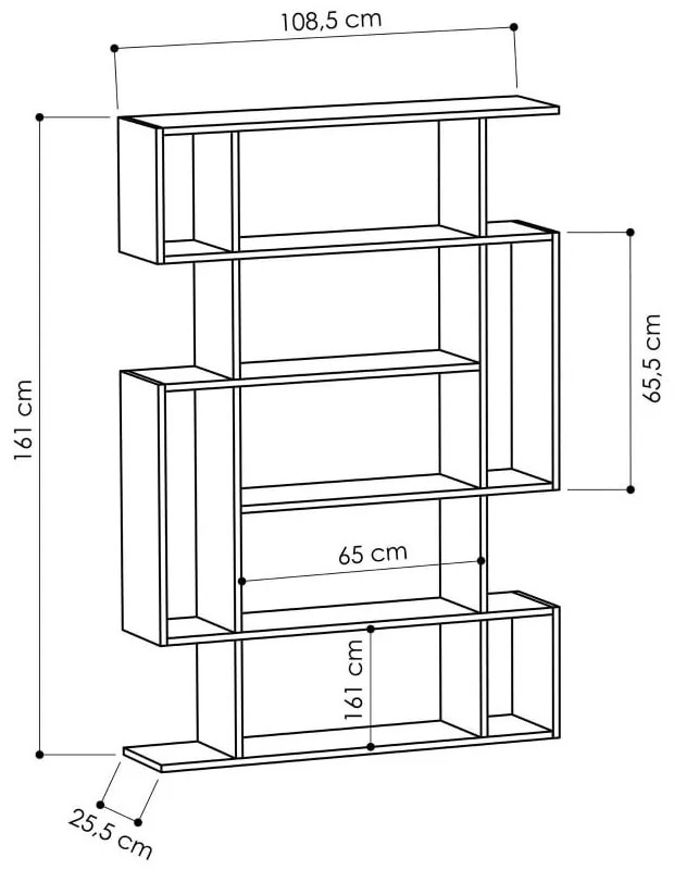 Libreria in rovere antracite/naturale 108,5x161 cm Mito - Homitis