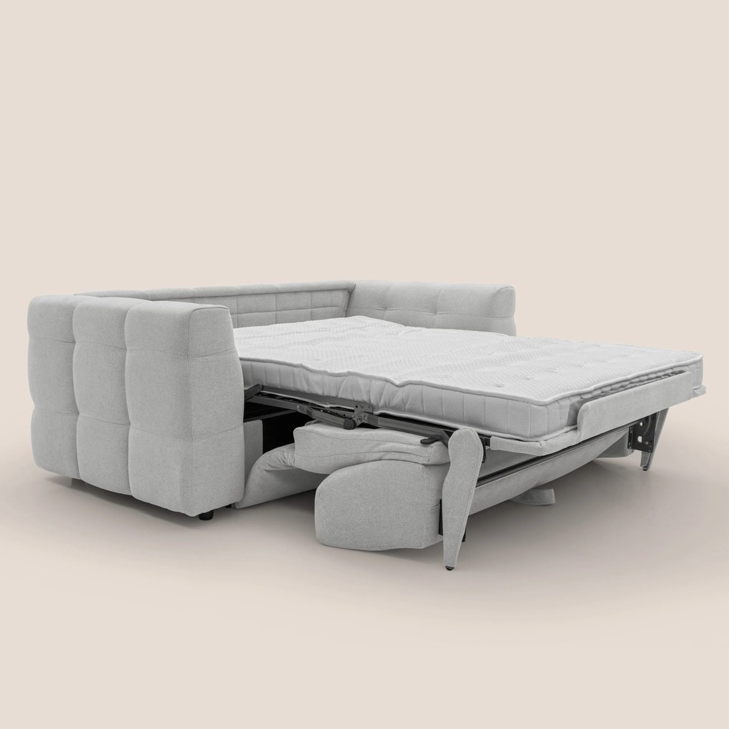 Tender Divano letto matrimoniale dal design innovativo in tessuto bouclet impermeabile T07 grigio