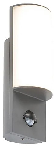Lampada da parete per esterni moderna grigio scuro con sensore di movimento - Harry